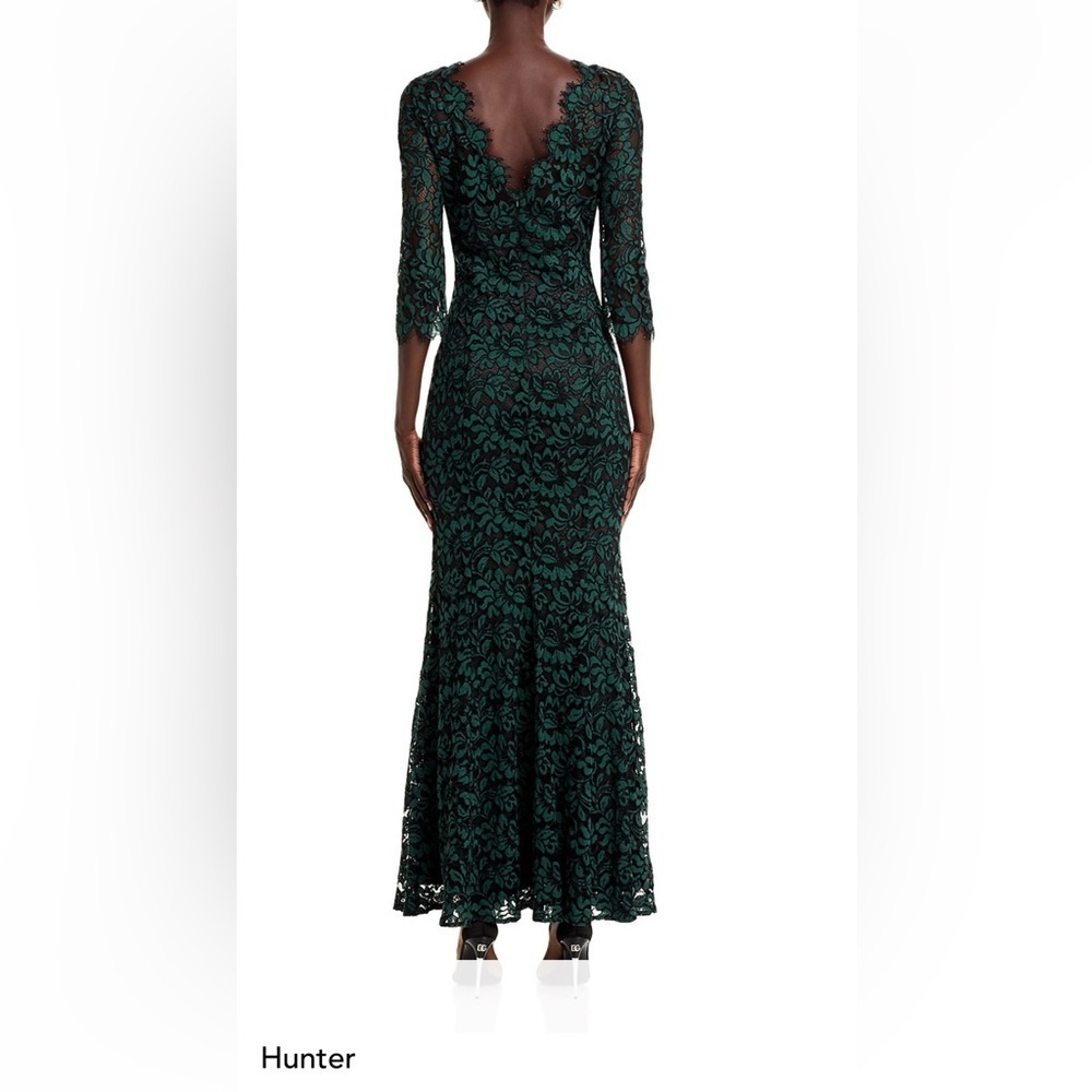 Eliza J Emerald Green Lace Wedding Dress